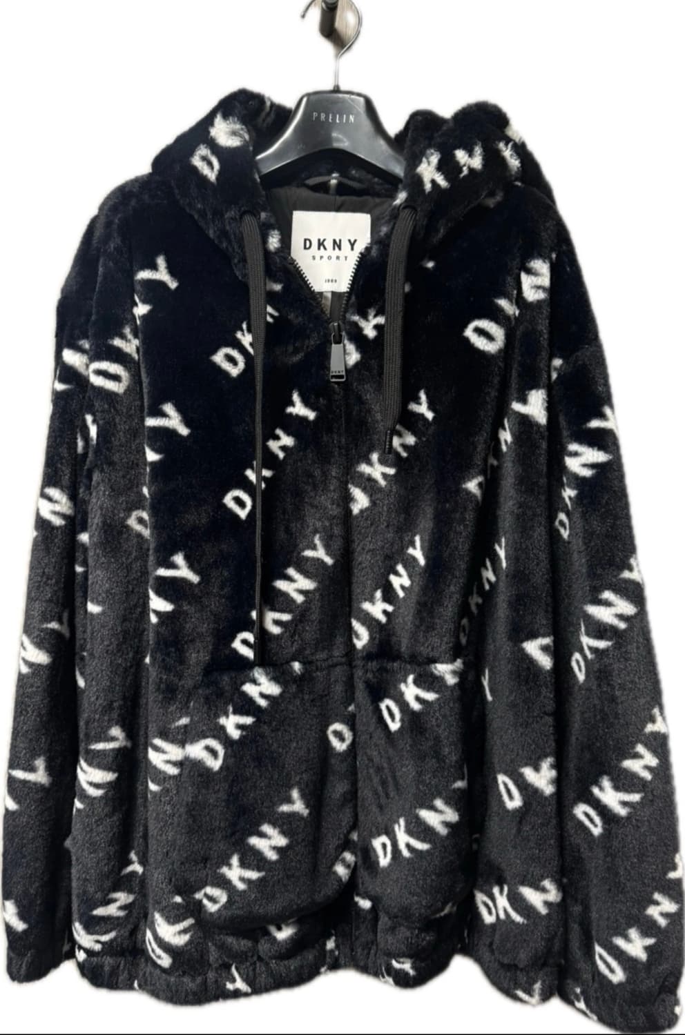 DKNY 로고 퍼 후디 아우터 상품이미지1