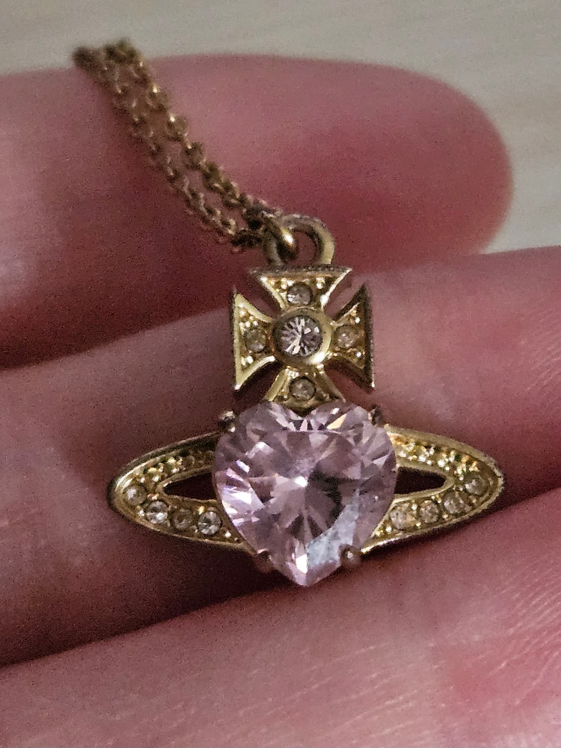 비비안웨스트우드 아리엘라 팬던트 핑크 골드 목걸이 상품이미지2