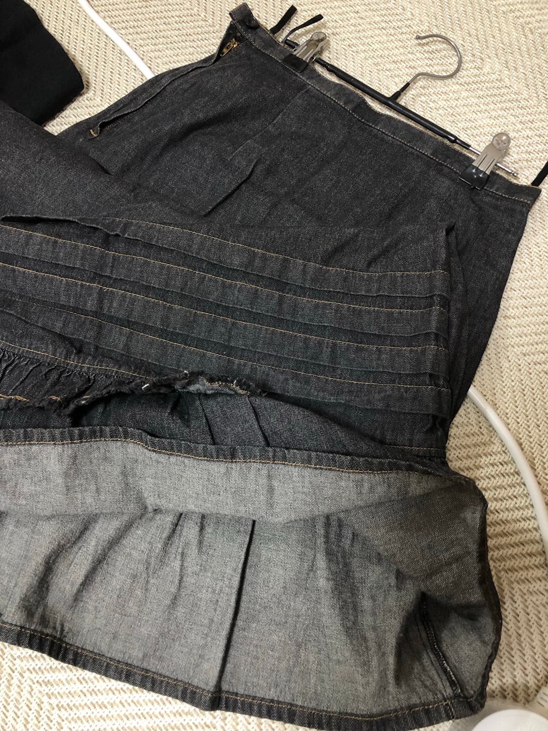 프릴 맥시 데님 롱스커트 상품이미지3