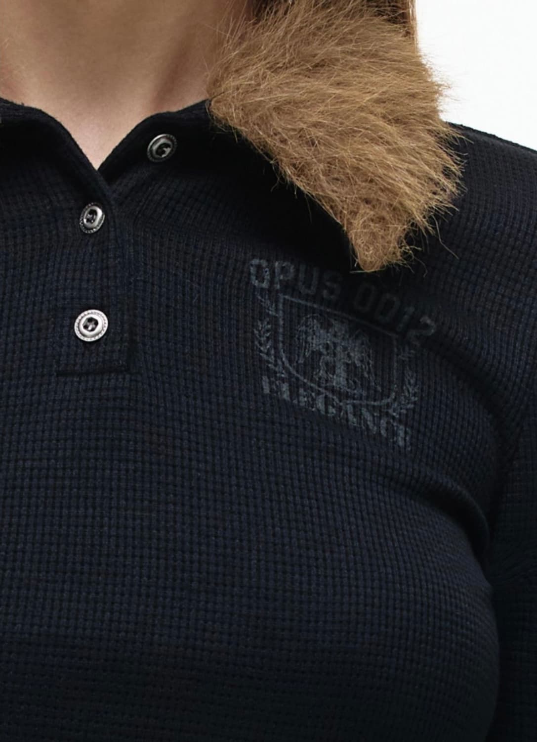 오퍼스0012 퍼카라 롱슬리브 블랙 상품이미지5