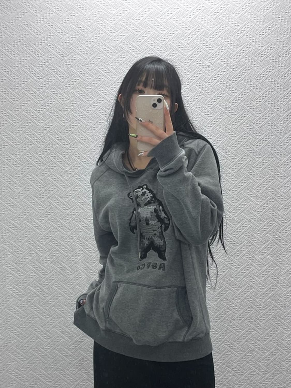 아베크롬비 올드스쿨 키치 불곰자수 약기모 후드티 XL C08799 상품이미지2