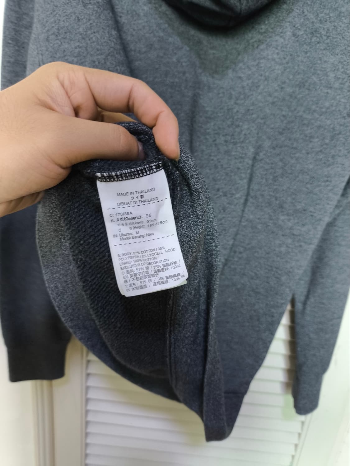 m 나이키 헤리티지 차콜 후드티셔츠 상품이미지6