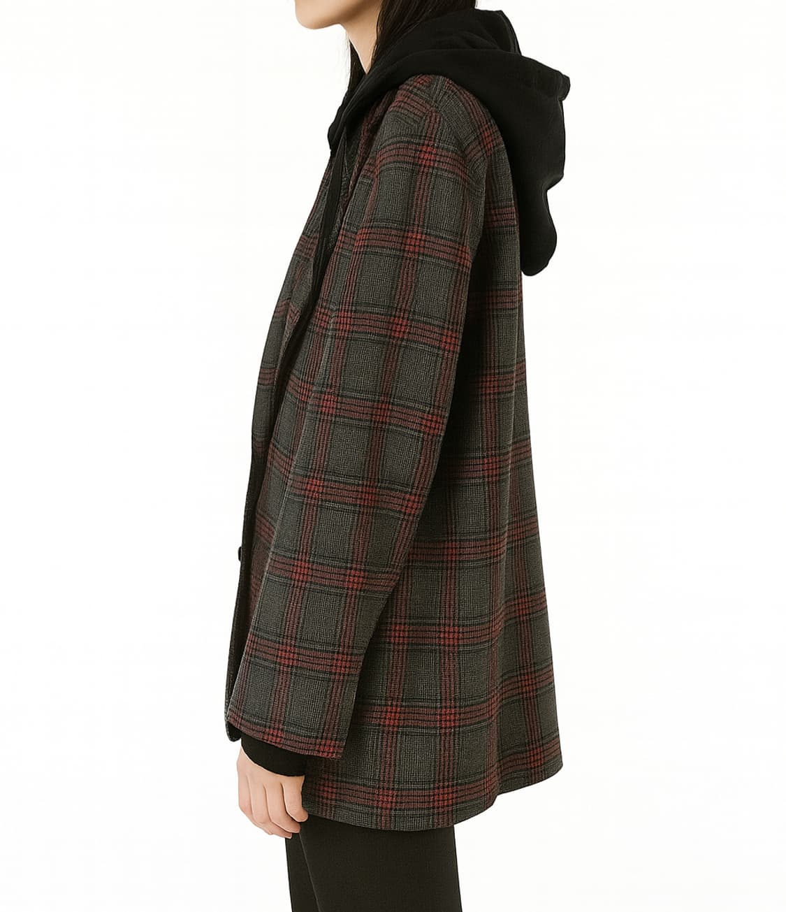 앳코너 a.t.corner 후드 체크 오버핏 자켓 상품이미지3