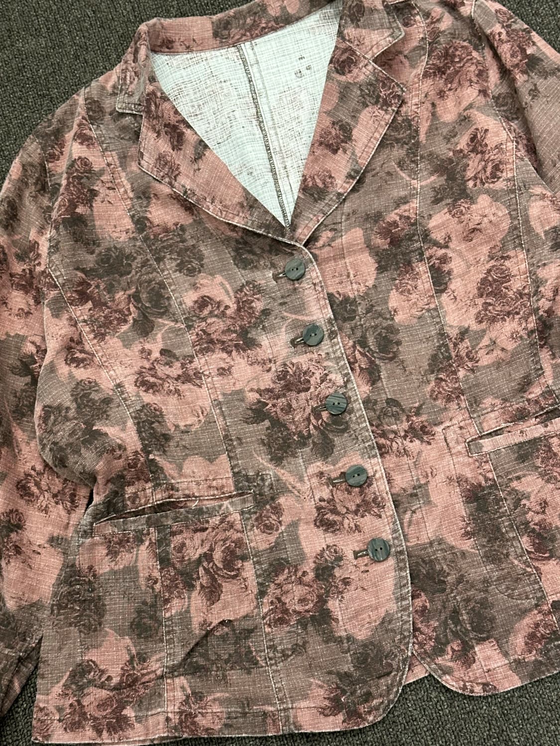 XL)Japanese vintage 여성 플라워 패턴 자켓 상품이미지2