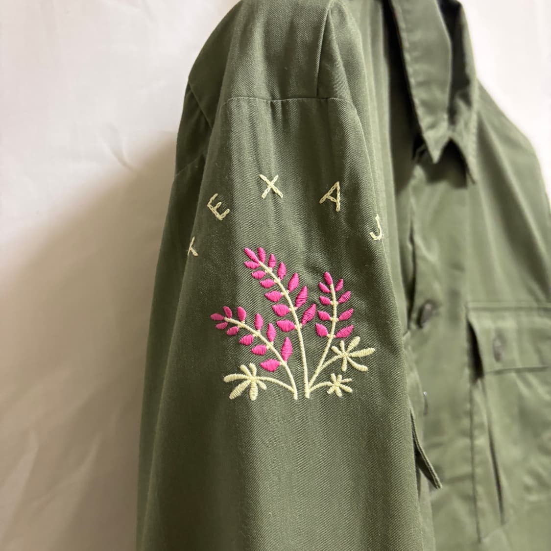 디키즈 오리엔탈 드래곤 자수 워크셔츠 / 카키, M 상품이미지4