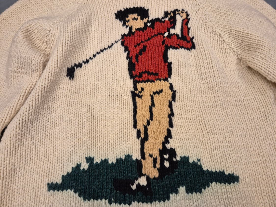 70s GOLF 헤비울 코위찬 집업 스웨터 상품이미지5