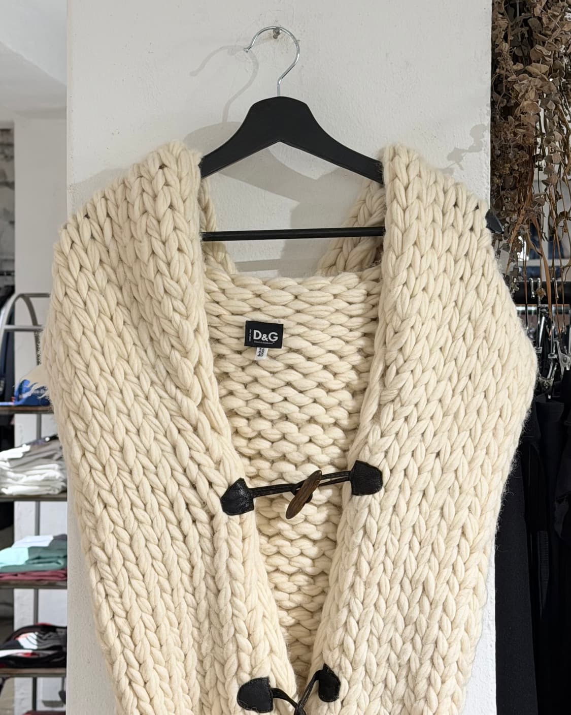 돌체앤가바나 아이보리 니트 후드 베스트 더플 코트 상품이미지4