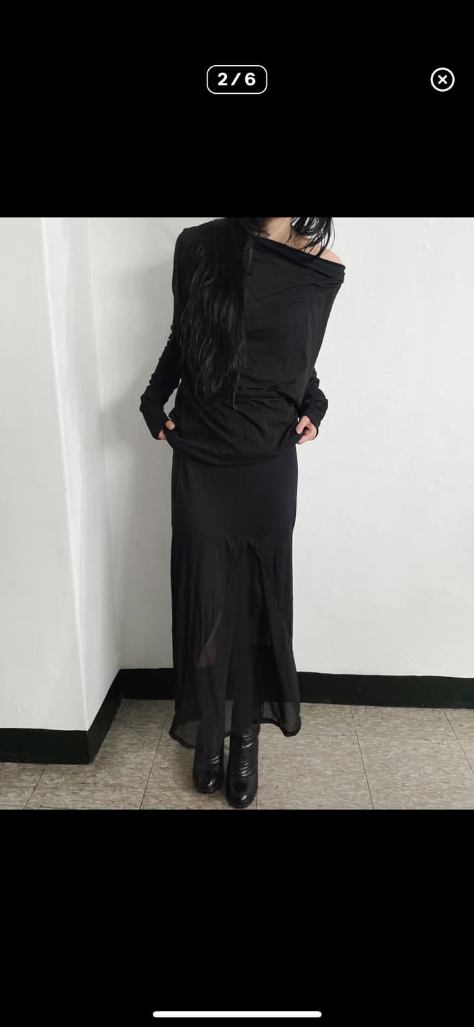 아방가르드 시스루 스커트 상품이미지2