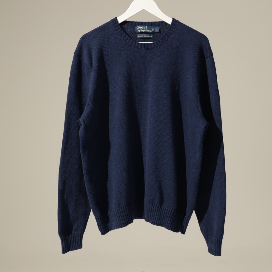 폴로 네이비 코튼 라운드넥 니트 상품이미지2