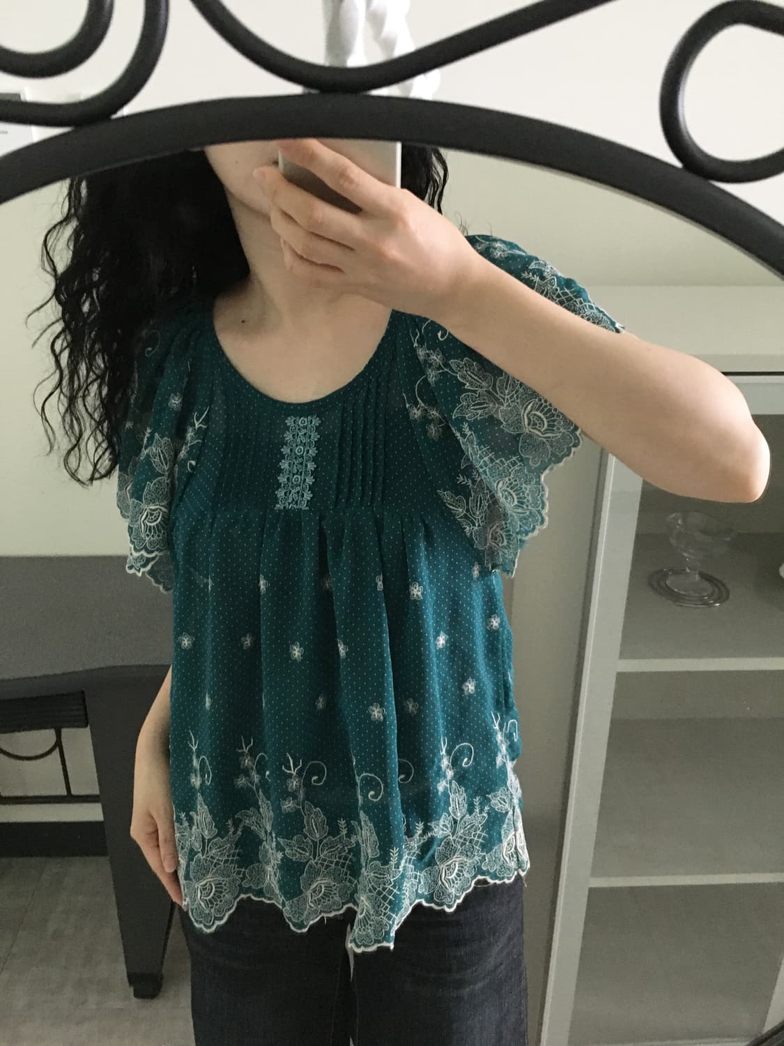 emerald sheer blouse 상품이미지3