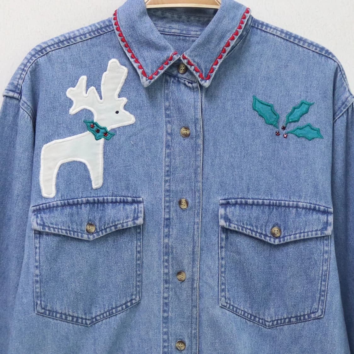 90'S 캠브릿지 자수 데님 셔츠 62234 상품이미지5