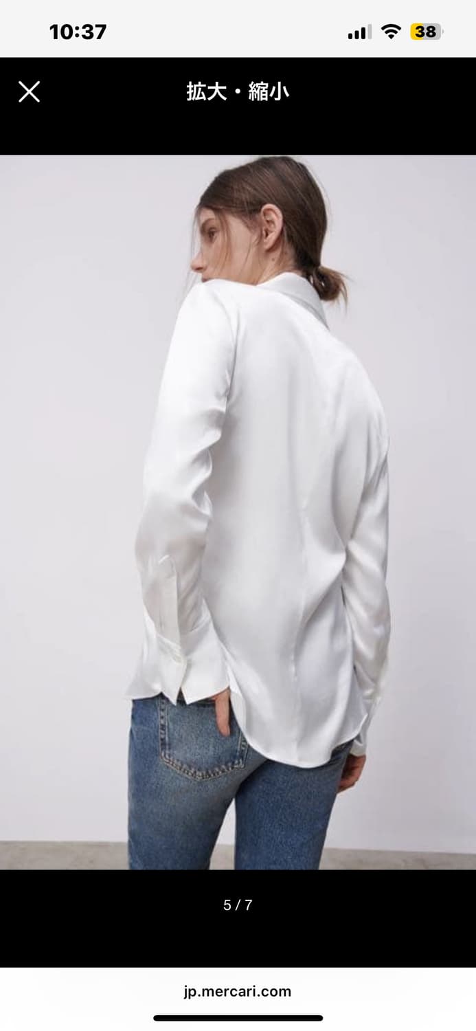 [새상품] 자라 - 화이트 새틴 셔츠 s 상품이미지2