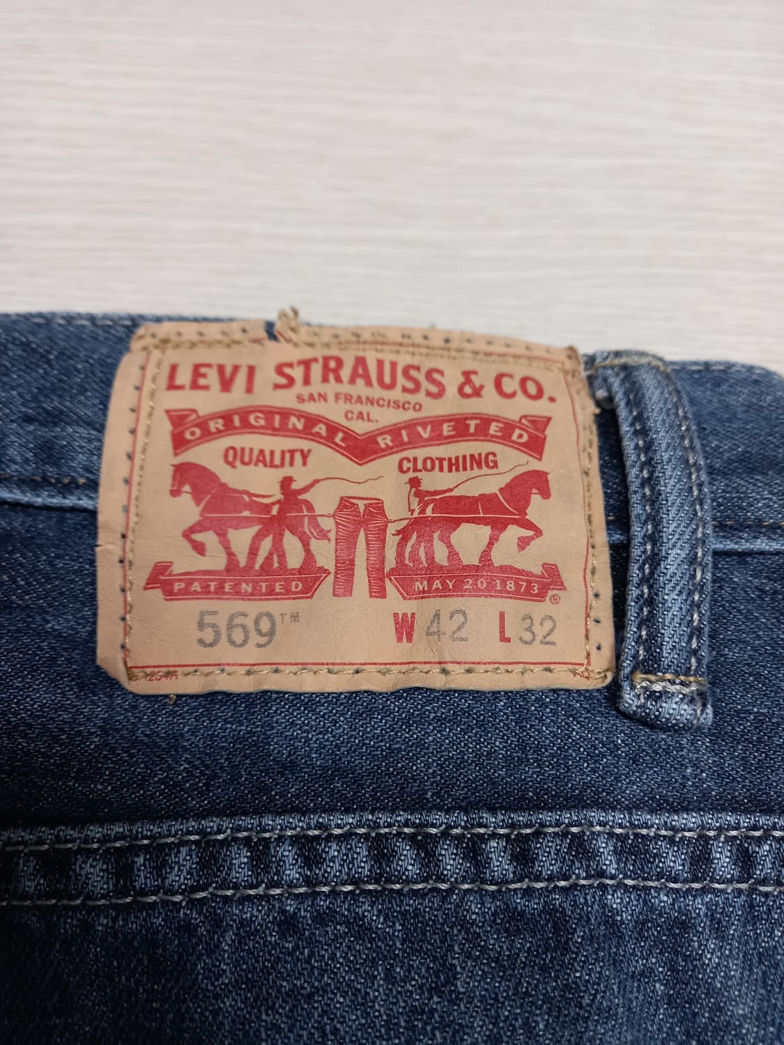 38 리바이스569 워싱 와이드진 진청 38-157 상품이미지5