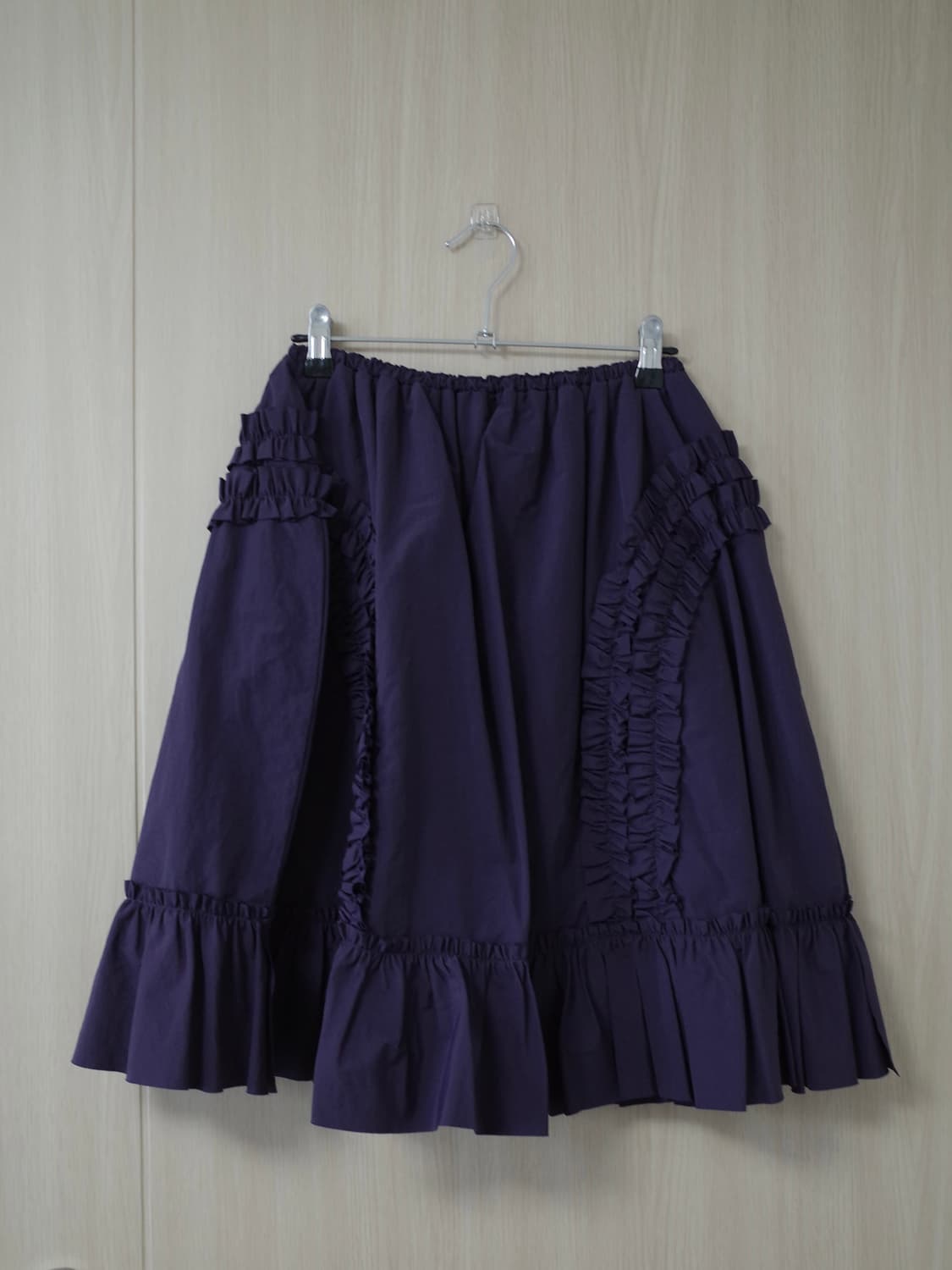 생긴스튜디오 러플 나일론 스커트 퍼플 상품이미지4