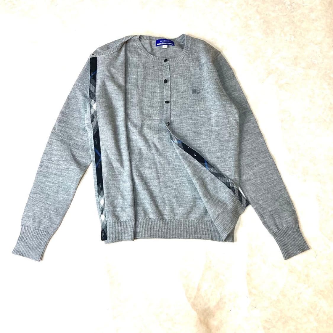 버버리 블루라벨 모100 그레이 가디건 니트 앙상블 세트 38사이즈 상품이미지2