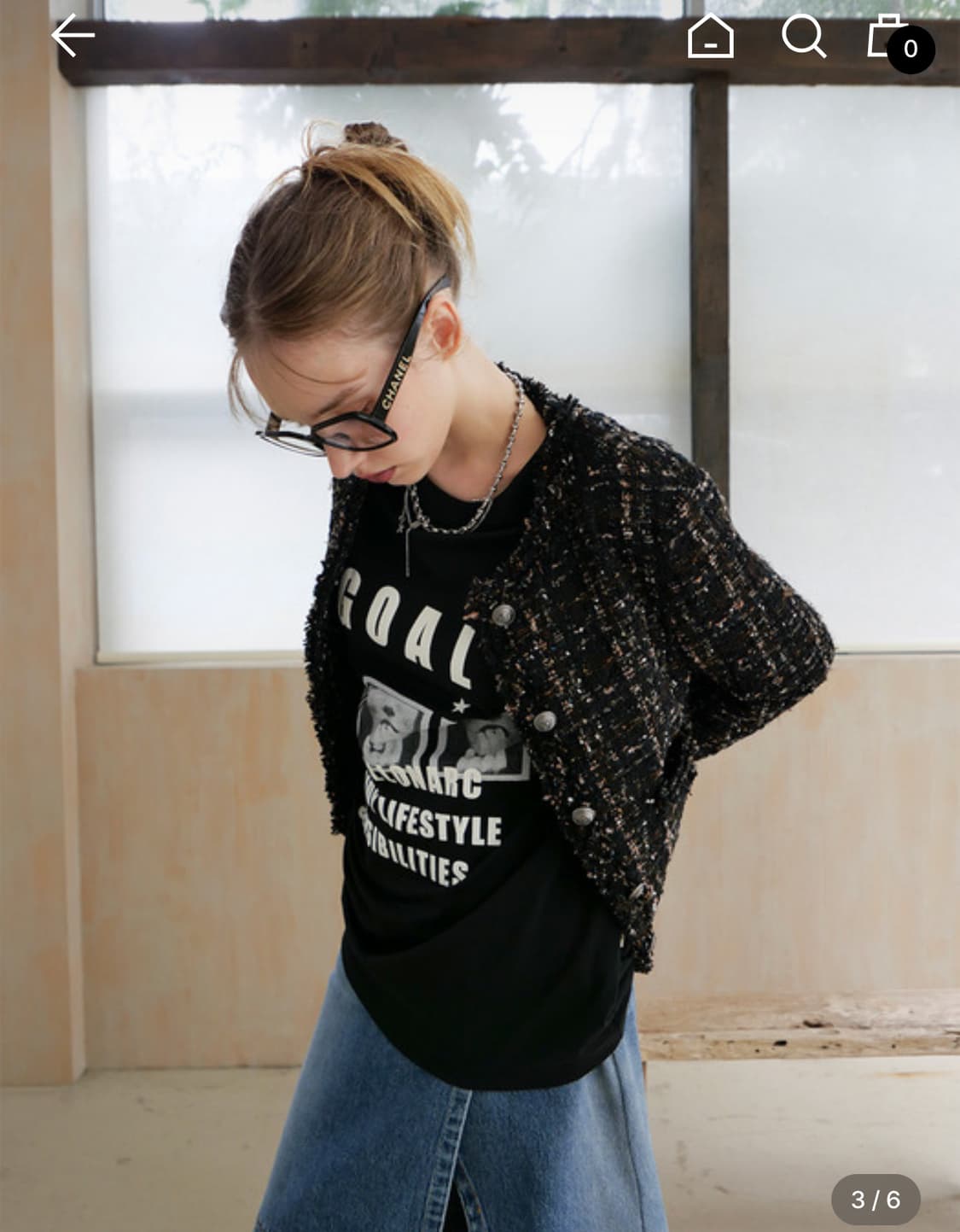 정가 21.8만 / 엘런아크 멀티 트위드 자켓 블랙 S 상품이미지2