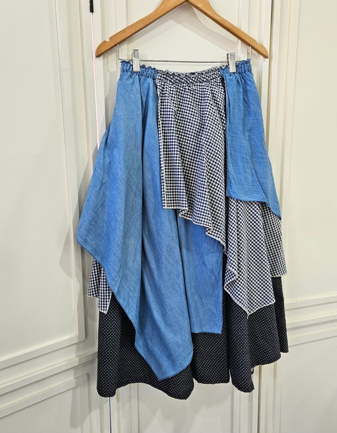 Cawaii 패턴믹스 레이어드 롱 스커트 상품이미지2