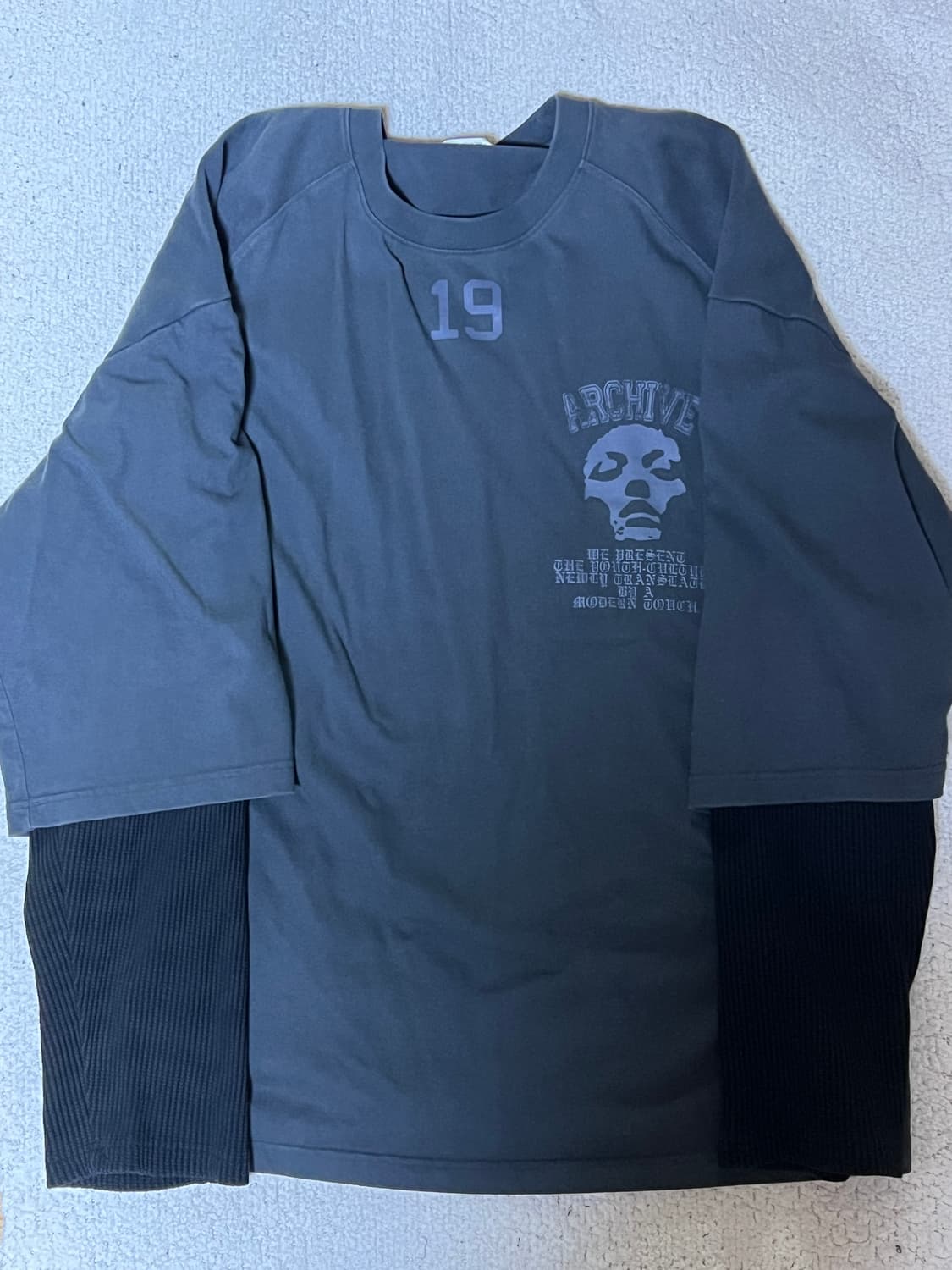 ETCE 아카이브 와플 레이어드 롱슬리브 차콜 상품이미지4