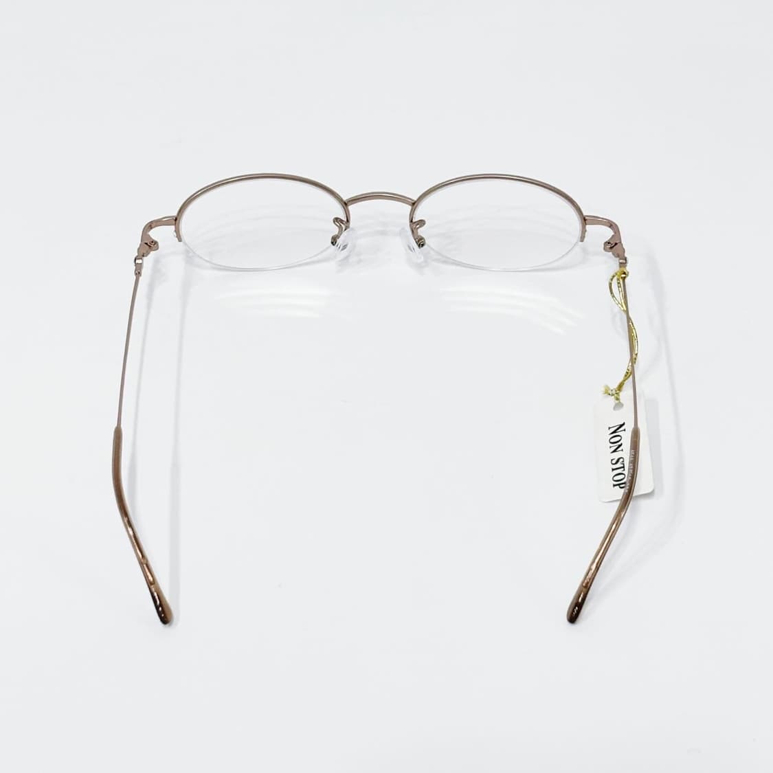 Nonstop 핑크베이지 큐빅 반무테 데드스탁 빈티지안경 상품이미지5