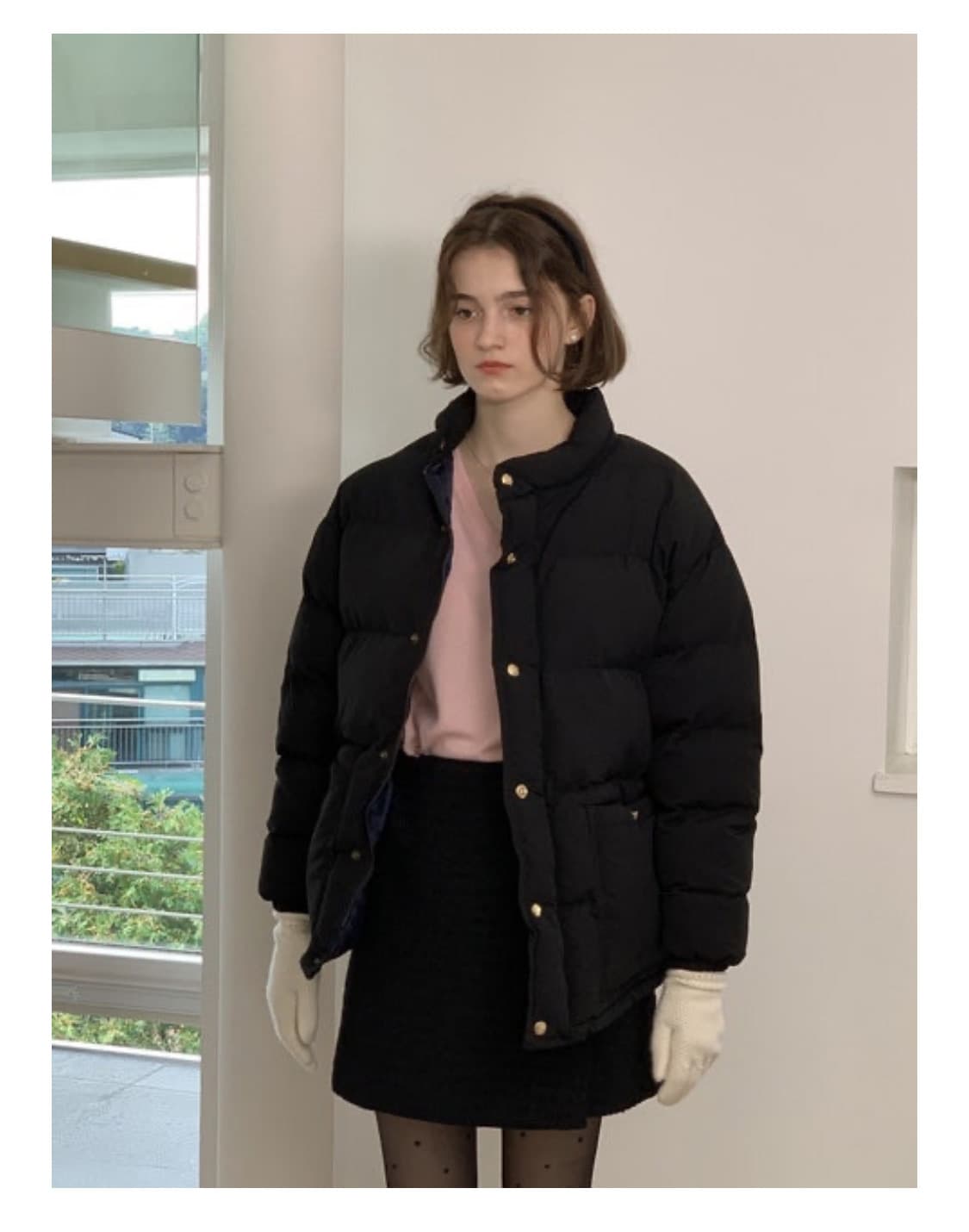 모데스트무드 다이애나 패딩 검정 상품이미지3