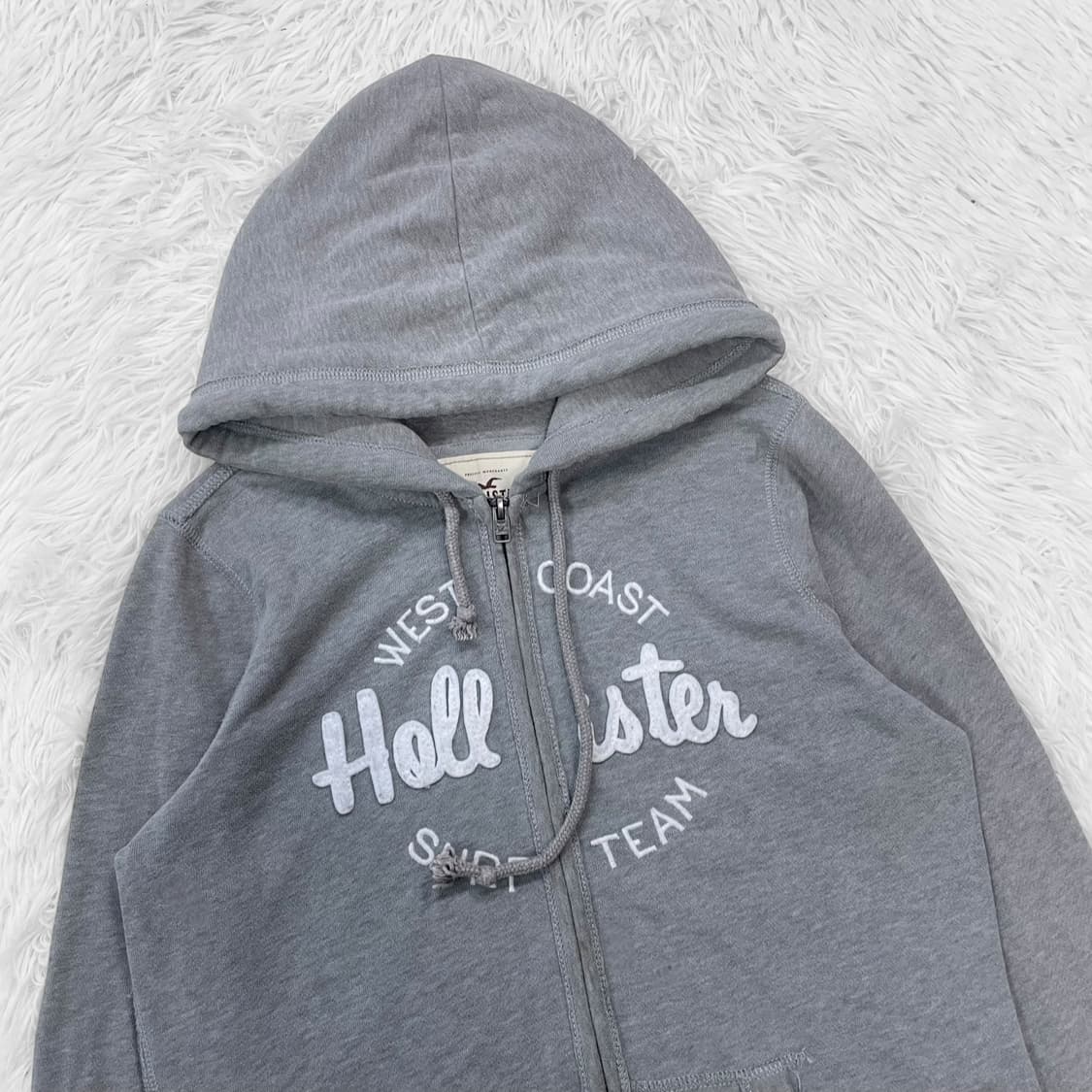 홀리스터 스펠 로고 후드집업 그레이 상품이미지3