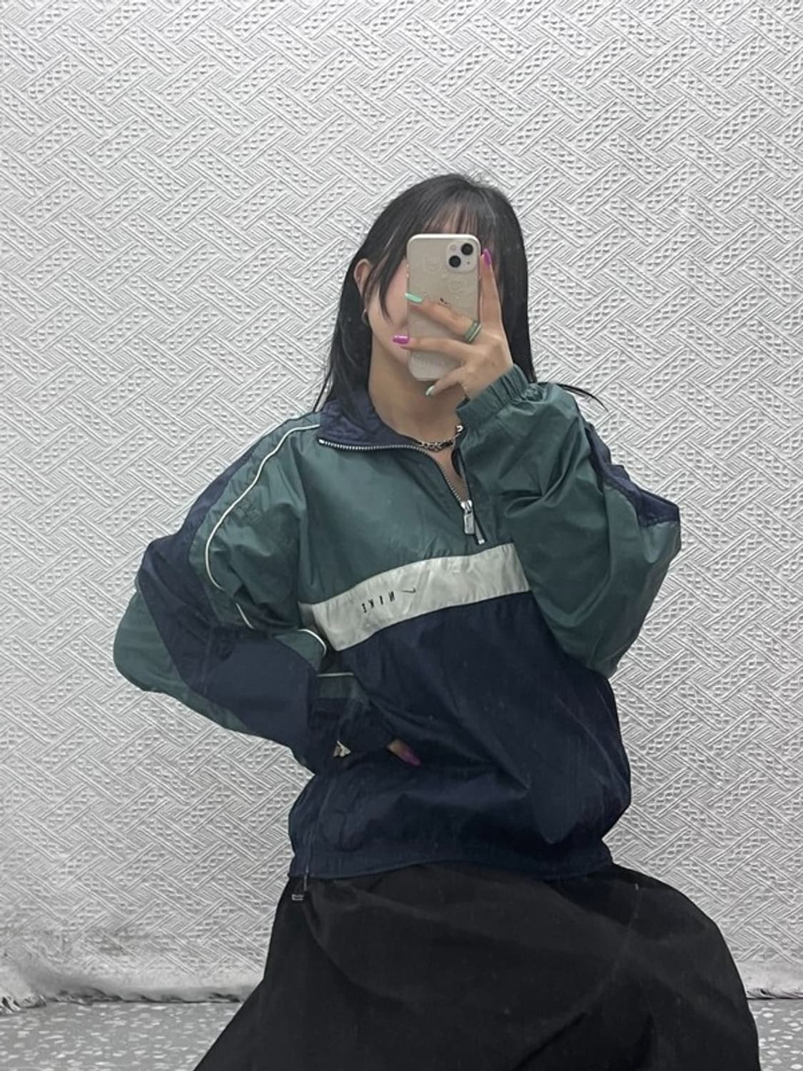 나이키 레트로 90's 배색 바람막이 반집업 아노락 L C07245 상품이미지1