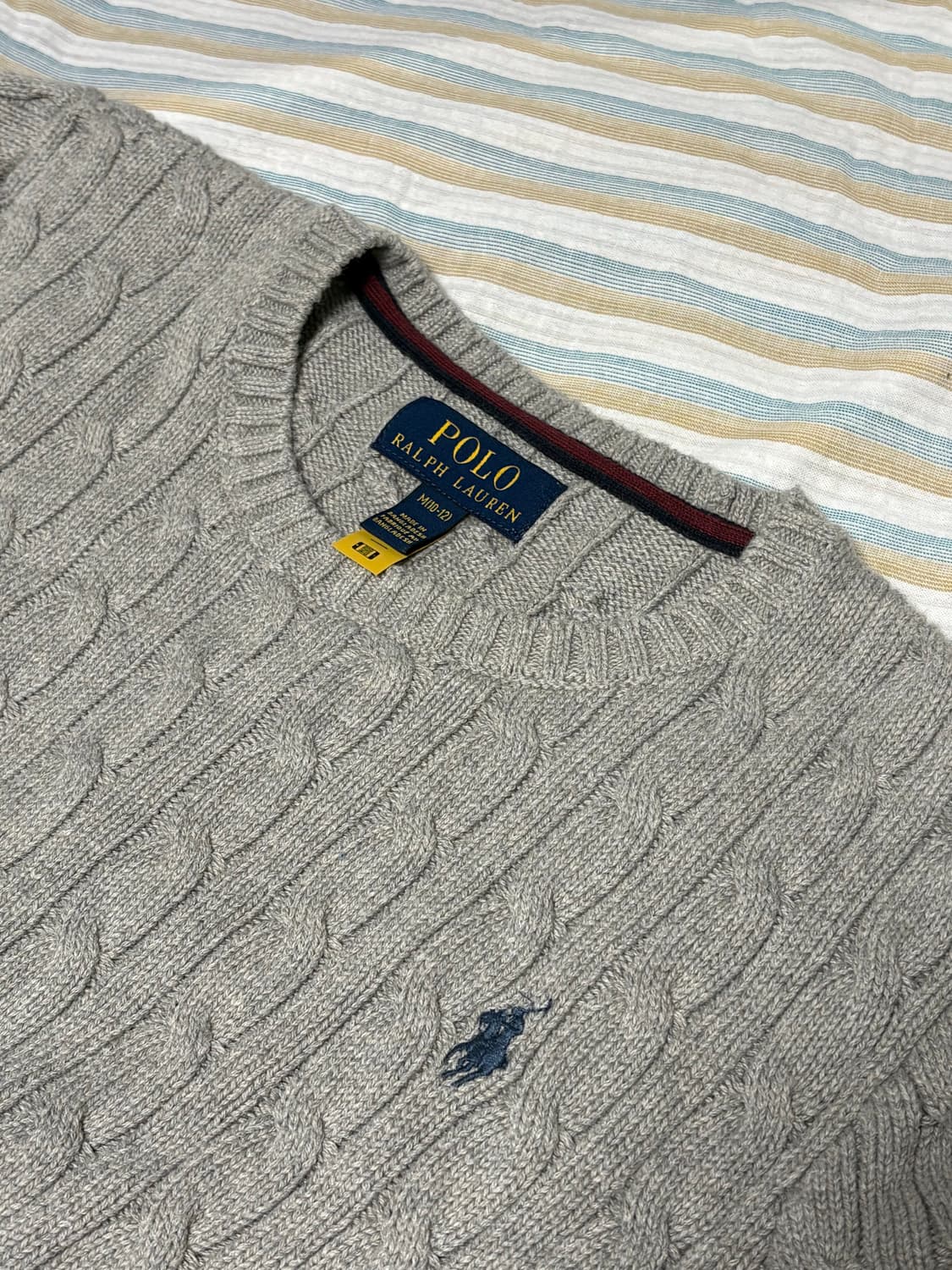 Polo Ralph Lauren 남아 주니어 케이블 스웨터 M 상품이미지3