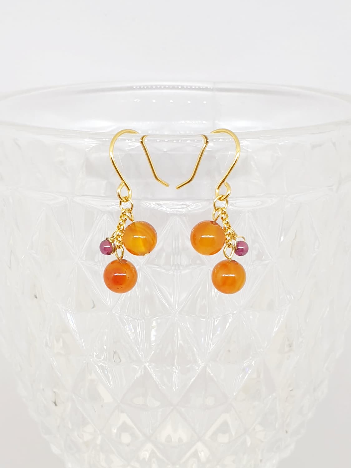 러블리 포인트 커넬리언 귀걸이 상품이미지1