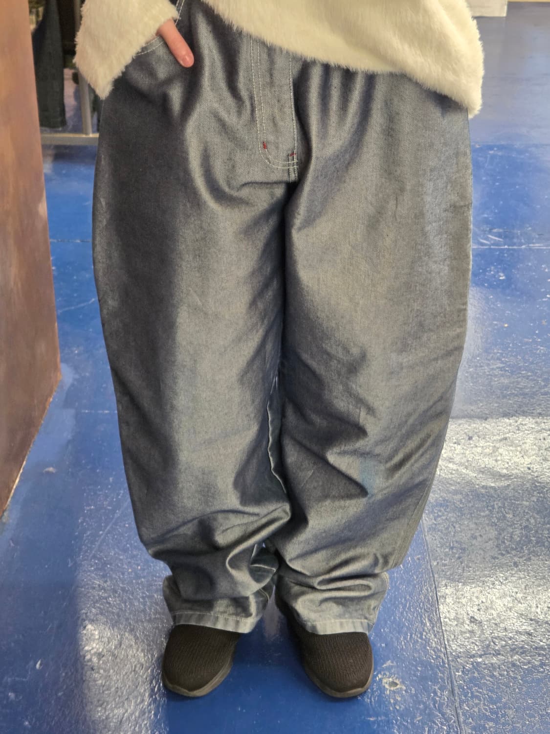 90-00s Sean john 션존 실버데님 카펜터 팬츠 상품이미지3