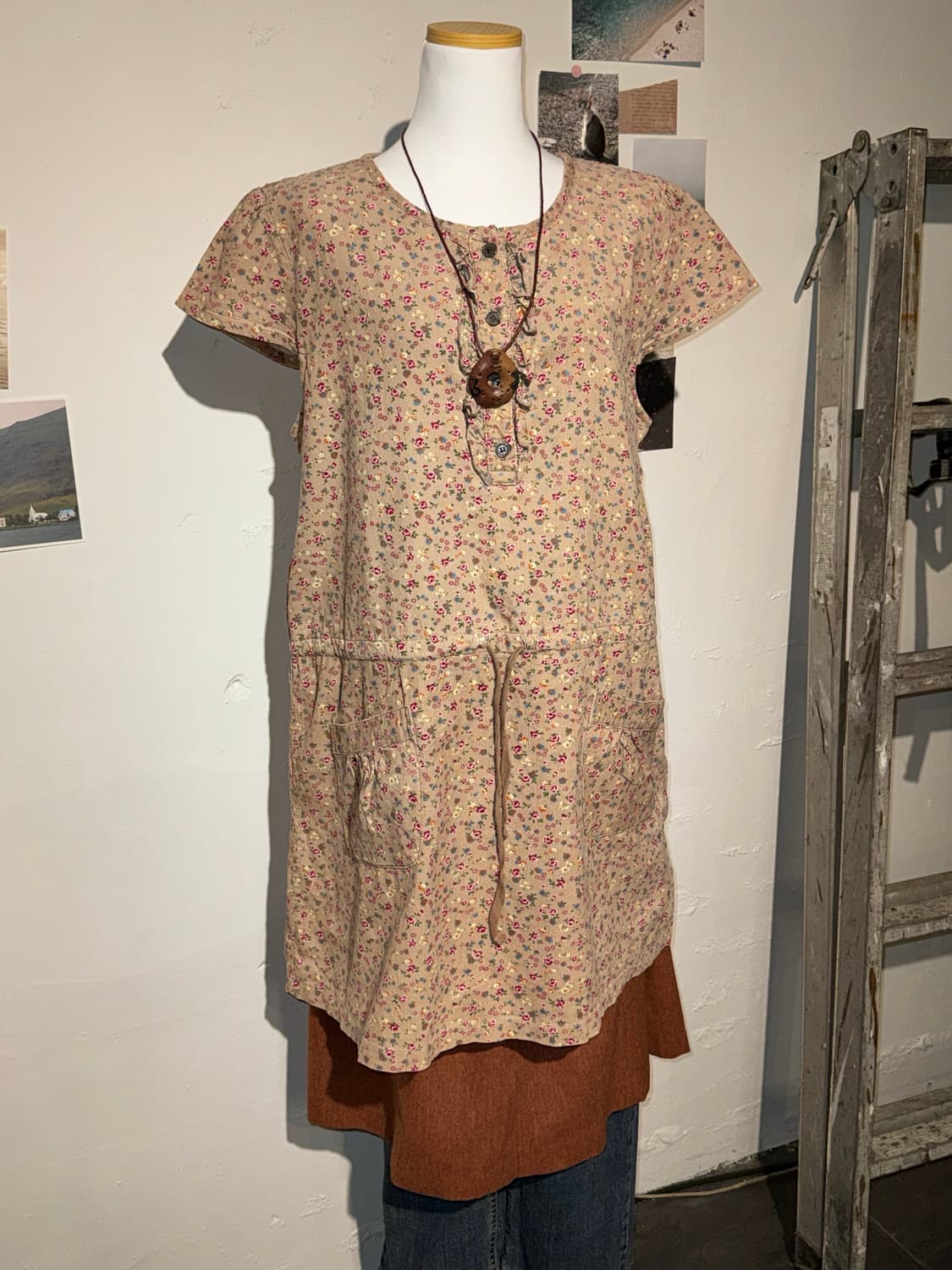 기모 플라워 원피스 상품이미지2