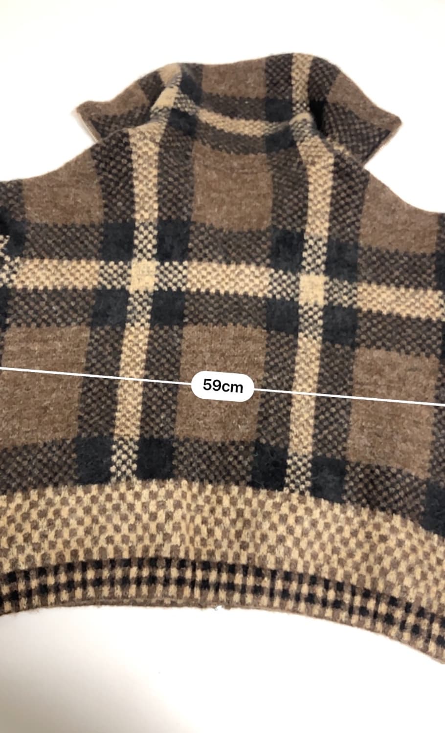 새상품) 자라 브라운 체크 집업 가디건 M 상품이미지10