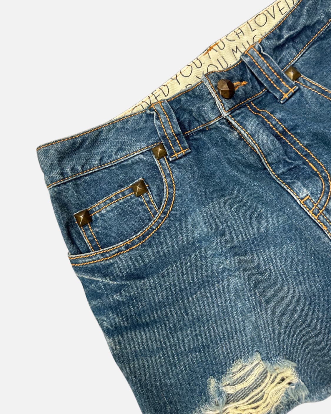 distressed stud denim mini skirt 상품이미지2