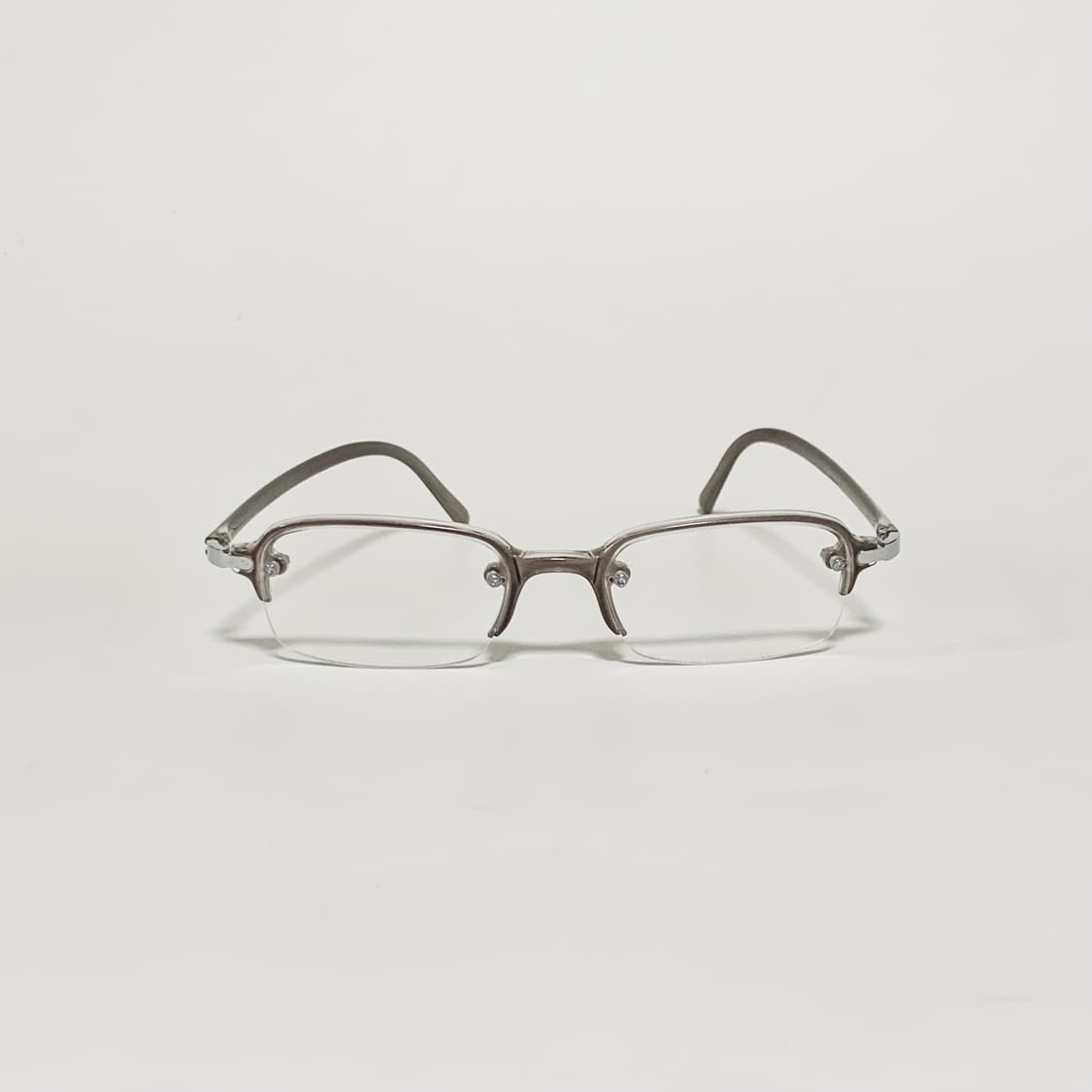 944 빈티지안경 데드스탁 투명 젤리 반무테 안경 브라운 펄그레이 클리어 상품이미지2