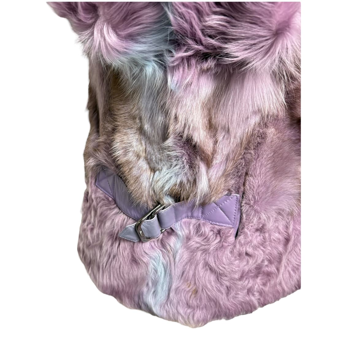 3686 연보라 양가죽 양털 여우털 퍼자켓 상품이미지5