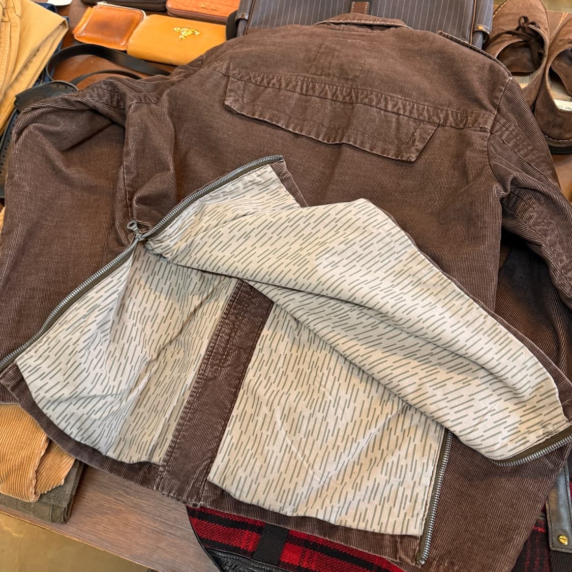 EVER USA 생산 코듀로이 레인패턴 안감 밀리터리 베이스 자켓 상품이미지6