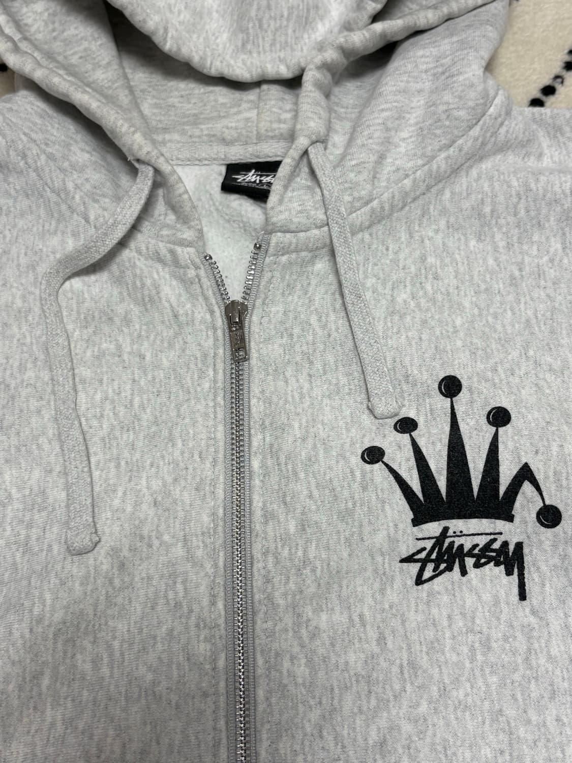 Stussy 리갈 크라운 후드집업 그레이 L 상품이미지5