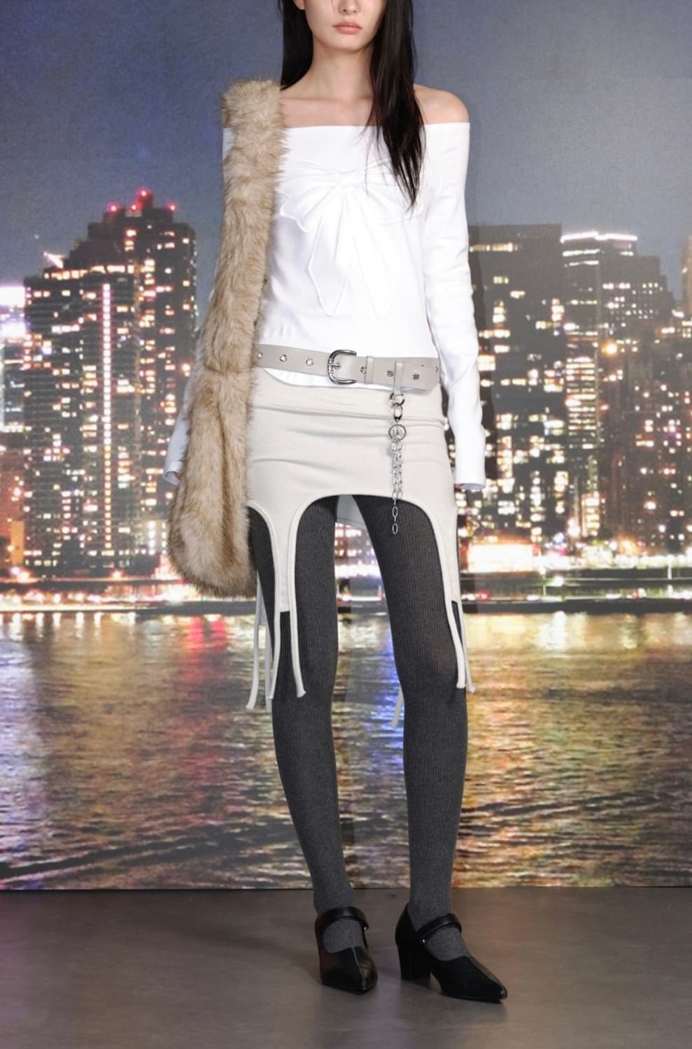 Cerric. GARTER COTTON SKIRT / BLACK 상품이미지4