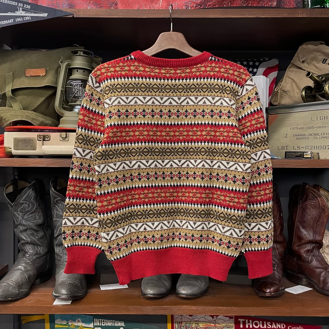 빈티지 페어 아일 패턴 노르딕 울 니트 스웨터 상품이미지2