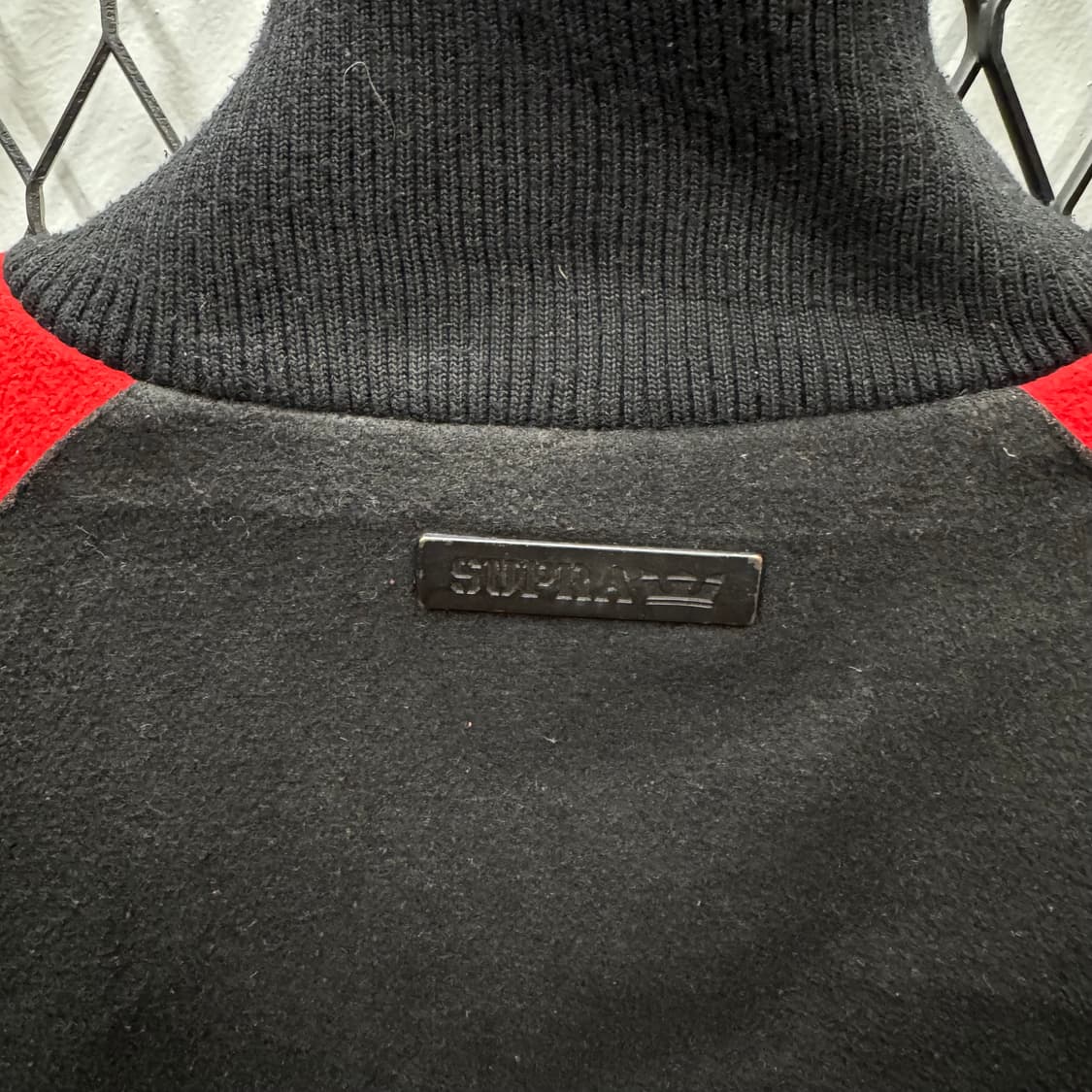 USA VINTAGE 울 바시티 자켓 전면 빅로고 포인투 레드 블랙 상품이미지6