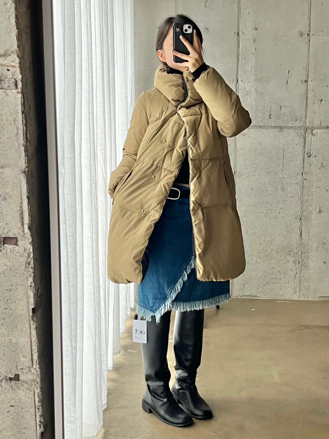 T.VIEW 리얼 다운 자켓 올리브그린 상품이미지1