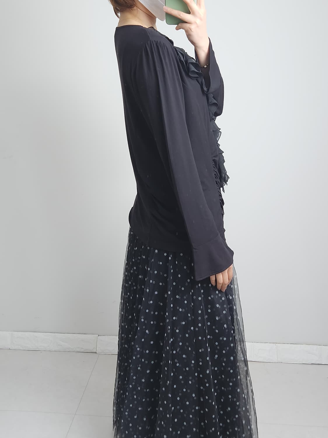 프릴•셔링 슬리브 탑 상품이미지3