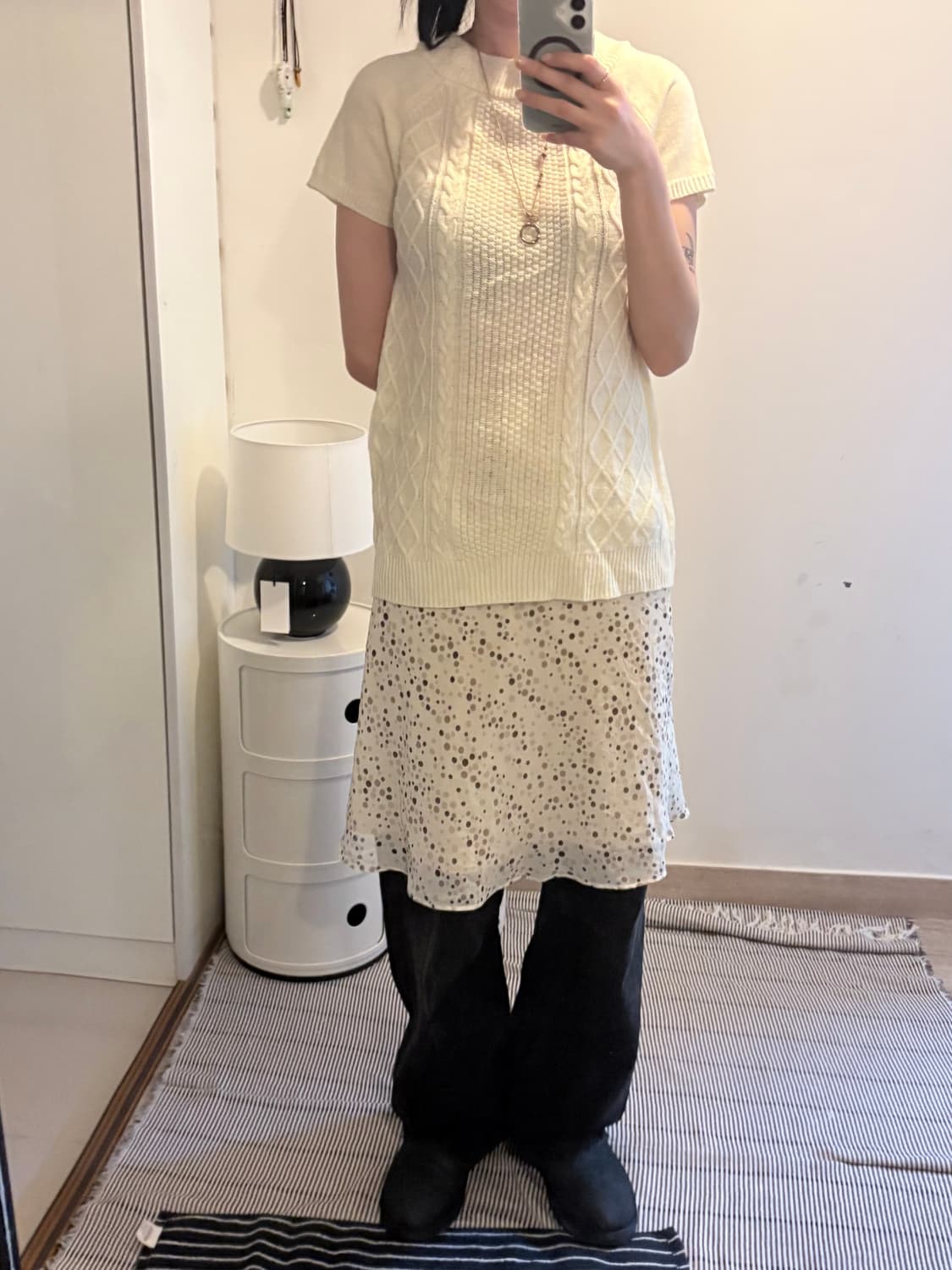 Japanese Vintage Half-Sleeve Knit Top 상품이미지2