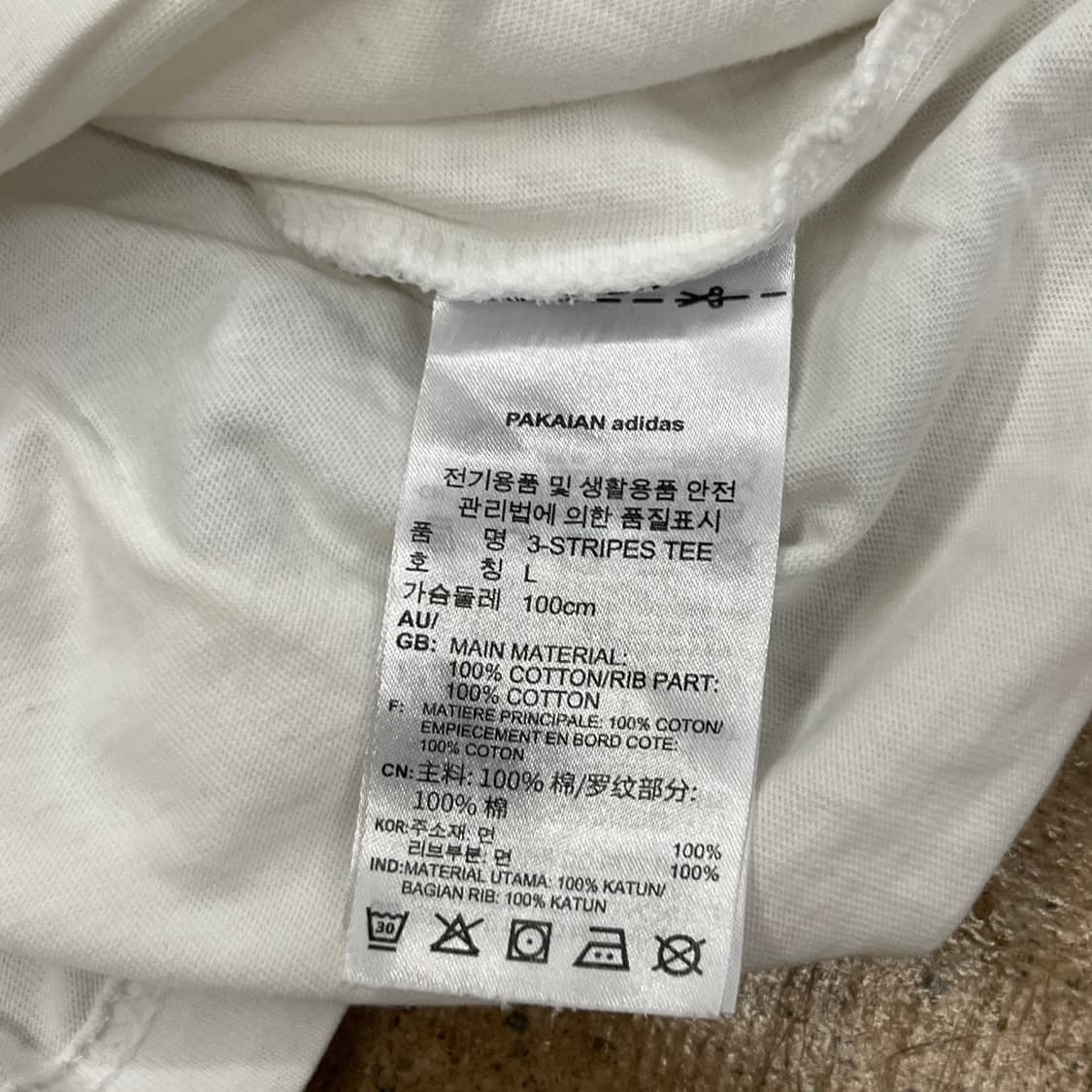 아디다스 흰검 링거 삼선 반팔티셔츠 상품이미지5