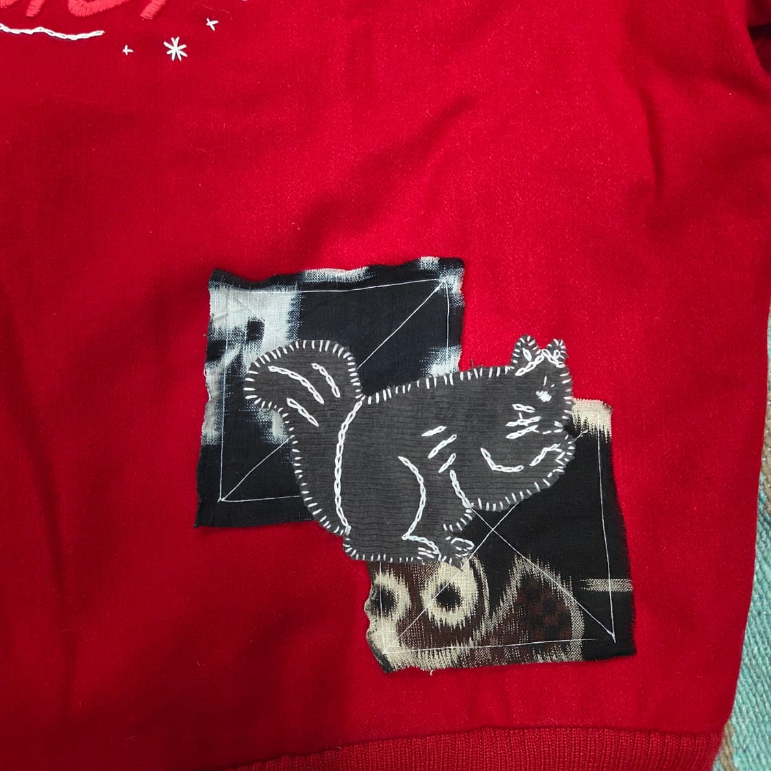 아플리케 패치워크 봄버자켓 상품이미지4