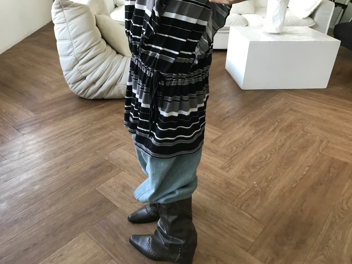 vintage stripe pattern one-piece 상품이미지5