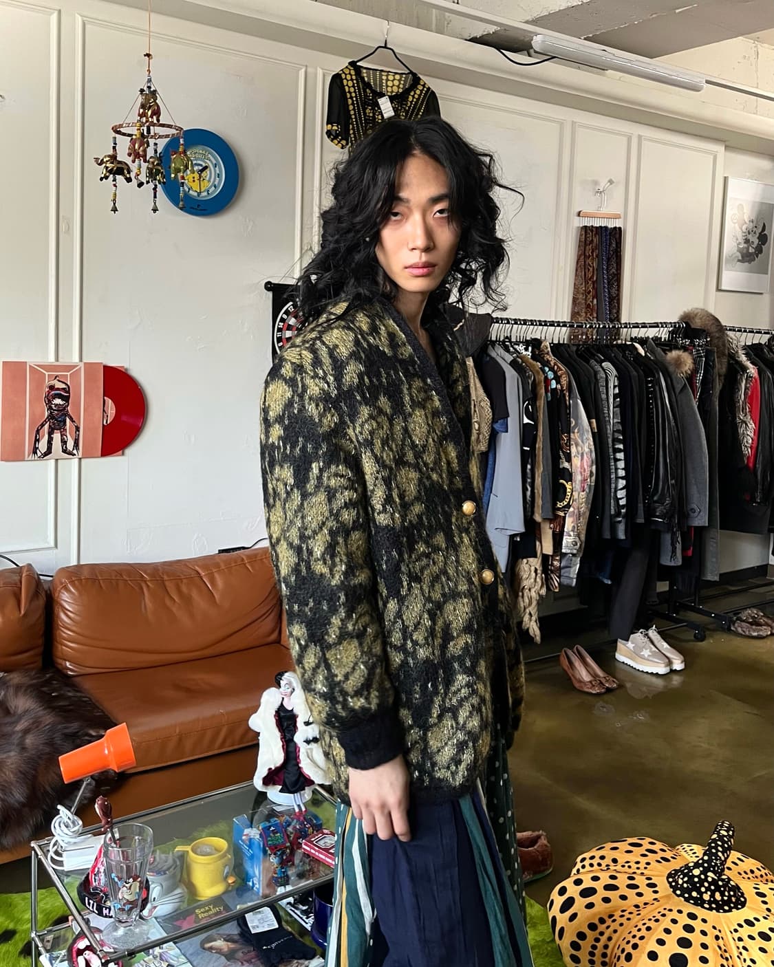 1980s Allen a pieo Mohair Rose Cardigan 상품이미지2