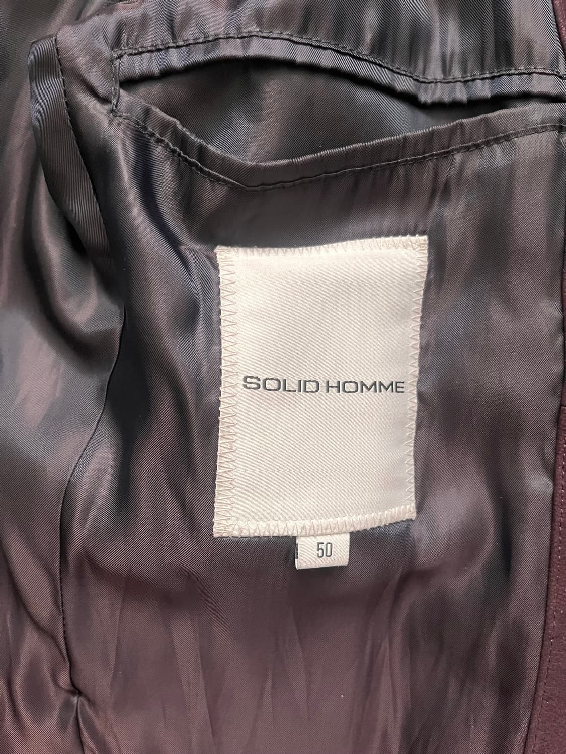 솔리드옴므 스웨이드 양가죽 자켓50 와인색 상품이미지2