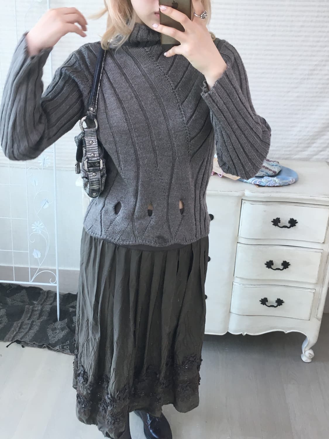 jpn vintage ash brown hole pullover knit 상품이미지4