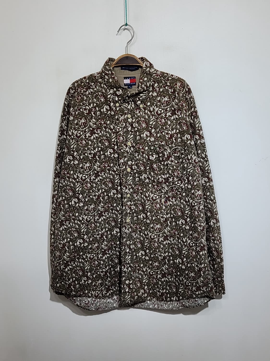 타미힐피거 빅사이즈 남방 패턴 셔츠 토미 포켓 캐주얼 상품이미지1