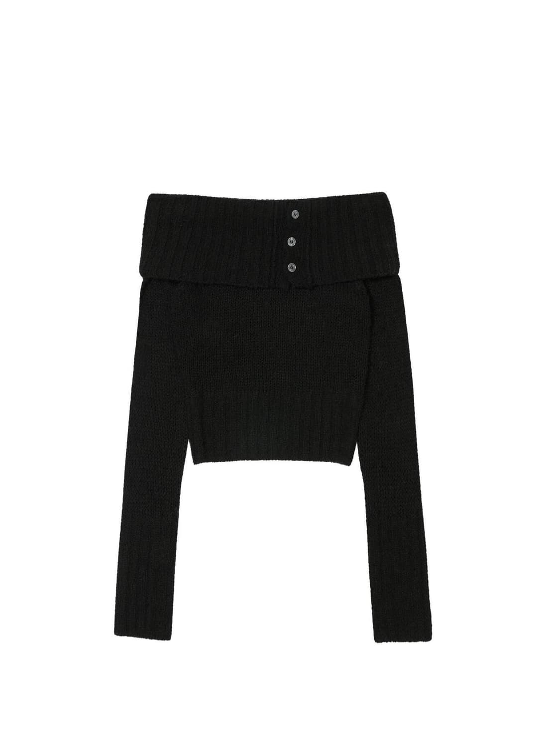 RIBBED BUTTON OFF SHOULDER 상품이미지3